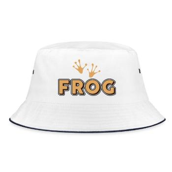 Frosch - Bucket Hat - Weiß/Navy - Vorne