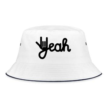 Yeah - Bucket Hat - white/navy - Front