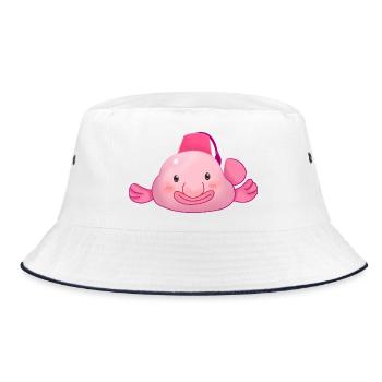Blobfisch - Bucket Hat - Weiß/Navy - Vorne