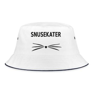 Snusekater nikotin tabak snus - Bucket Hat - Weiß/Navy - Vorne