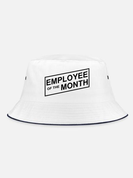 Mitarbeiter des Monats - Bucket Hat - Weiß/Navy - Vorne