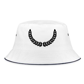 Laurel wreath decoration - Bucket Hat - white/navy - Front
