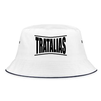 t-shirt Tratalias t-shirt Sardinia gift idea - Bucket Hat - white/navy - Front