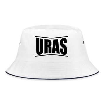 Uras t-shirt Sardinia gift idea - Bucket Hat - white/navy - Front