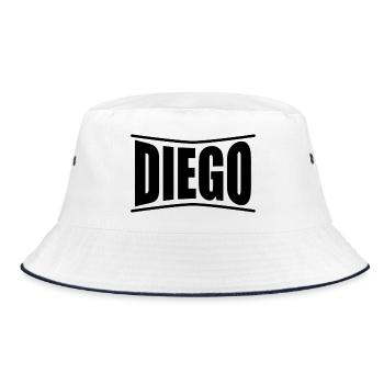 Diego t-shirt idea reaglo t shirt - Bucket Hat - white/navy - Front
