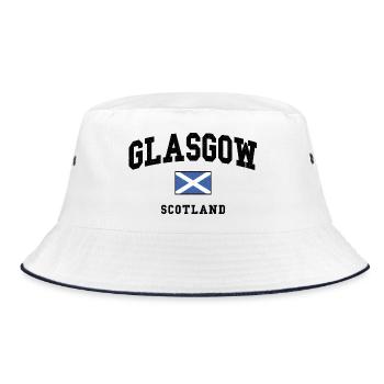 Schottische Flagge Salzkreuz Design - Bucket Hat - Weiß/Navy - Vorne