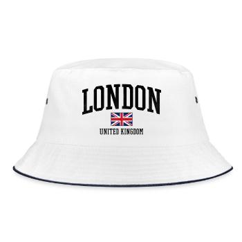 London Distressed Union Flag Graphic - Bucket Hat - white/navy - Front