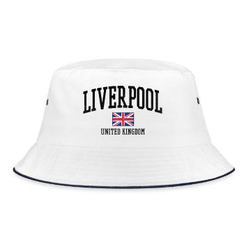 Liverpool UK Flag Style - Bucket Hat - white/navy - Front
