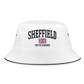 Sheffield UK Distressed Flag - Bucket Hat - Weiß/Navy - Vorne