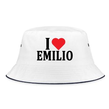 t-shirt J’adore Emilio idée cadeau t-shirt - Bob - blanc/marine - Devant