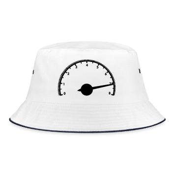 Car tachometer - Bucket Hat - white/navy - Front