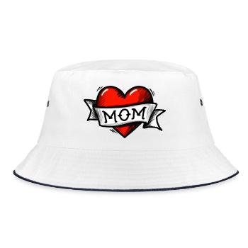 Coeur - Bande - Maman - Bob - blanc/marine - Devant
