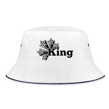 King transparent with stars - Bucket Hat - white/navy - Front