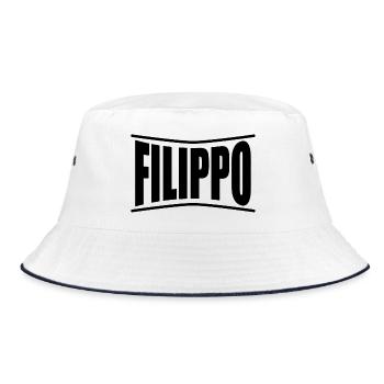t-shirt Filippo t-shirt gift idea - Bucket Hat - white/navy - Front