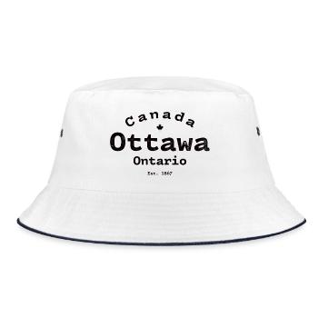 Ottawa 1867 Emblem Vintage - Bucket Hat - white/navy - Front