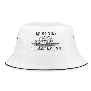 My Brain has too many tabs open! - Bucket Hat - white/navy - Front