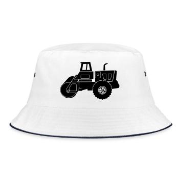 Transparente Walzenmaschine - Bucket Hat - Weiß/Navy - Vorne