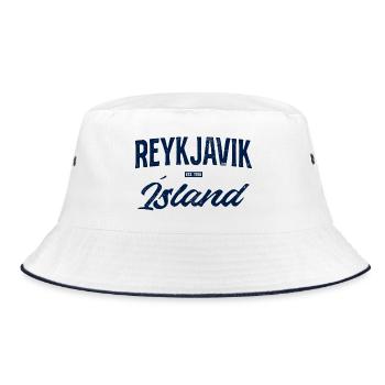 Lettrage bleu Reykjavik - Bob - blanc/marine - Devant