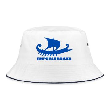 Ship Empuriabrava Font Blue - Bucket Hat - white/navy - Front