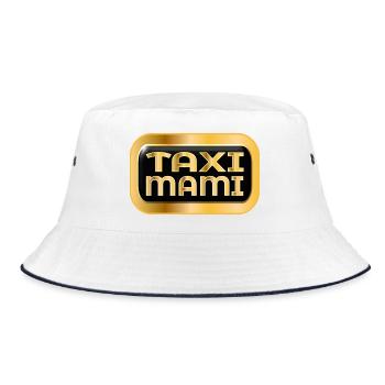 AUTOFAHRERIN MUTTER - TAXI MAMI - Bucket Hat - Weiß/Navy - Vorne