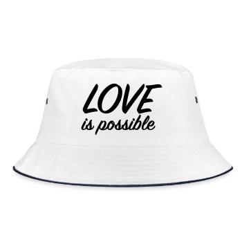L’amour est possible - Message d’amour positif - Bob - blanc/marine - Devant