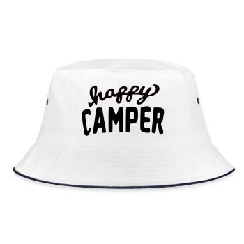 Ella Lopez "happy camper" - Bucket Hat - white/navy - Front