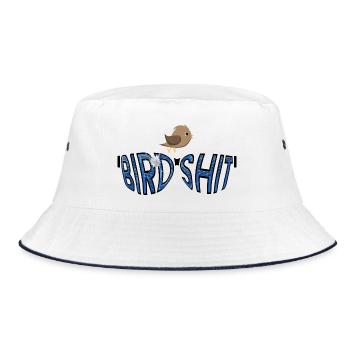 BIRDSHIT bird - #BIRDSHIT Sonnenbrille - Bucket Hat - Weiß/Navy - Vorne