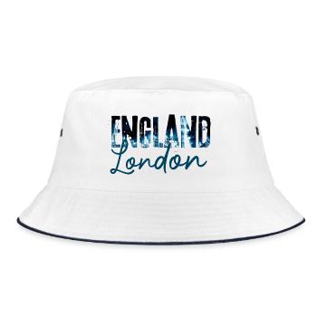 London's Night Skyline Print - Bucket Hat - white/navy - Front