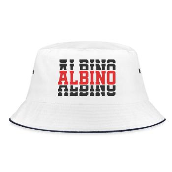 t-shirt albinos t-shirt idée cadeau texte empilé - Bob - blanc/marine - Devant