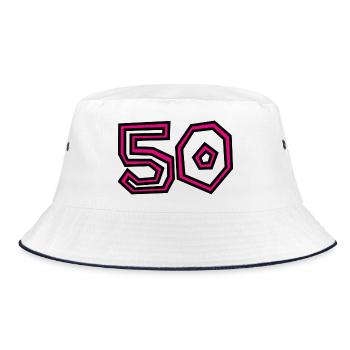 50 - Bucket Hat - white/navy - Front