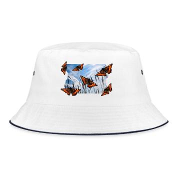 SCHMETTERLING - Bucket Hat - Weiß/Navy - Vorne