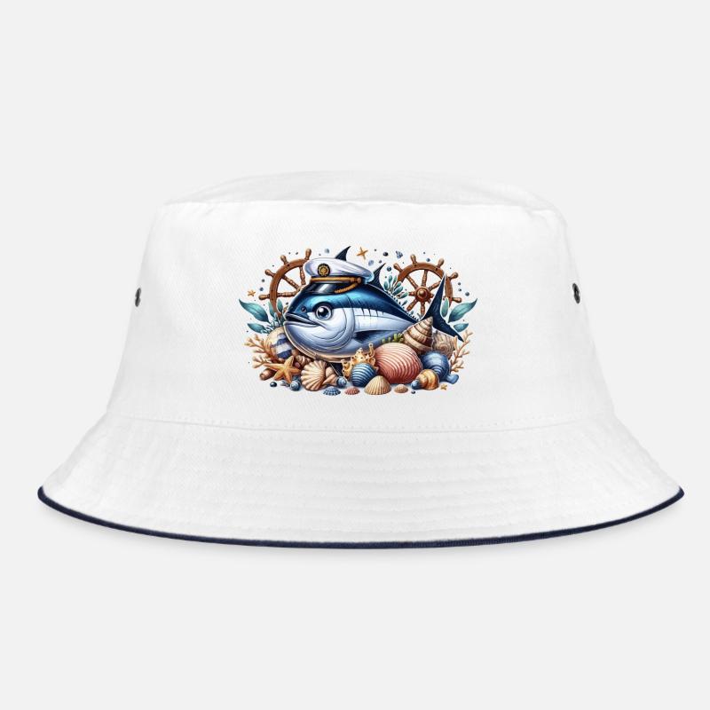 Captain Tuna - Bucket Hat - white/navy