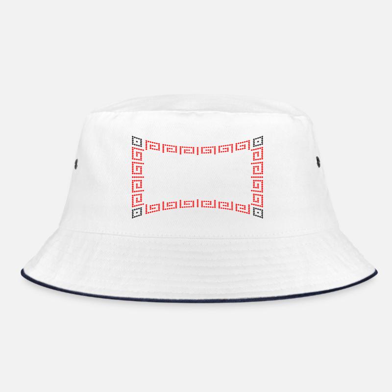 Frame pattern red Bucket Hat
