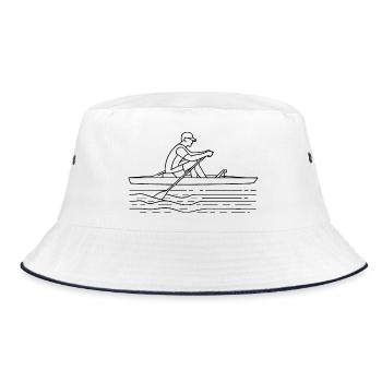 Rower Drawing - Bucket Hat - white/navy - Front