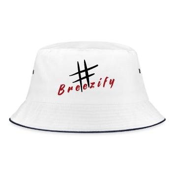 Breezify hatch tag slogan - Bucket Hat - white/navy - Front
