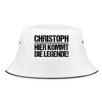 First name Chris Christoph - Bucket Hat - white/navy - Front