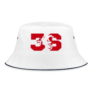 Moto 36 biker - Bucket Hat - white/navy - Front