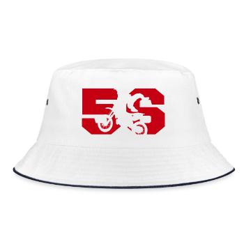 Moto 56 Biker - Bucket Hat - Weiß/Navy - Vorne