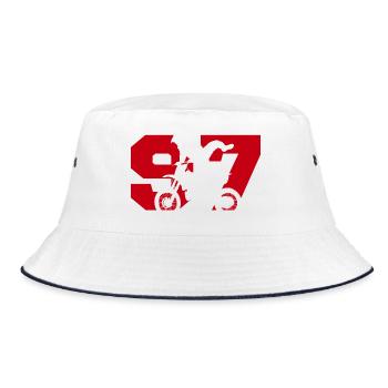 Moto 97 motard - Bucket Hat - Weiß/Navy - Vorne
