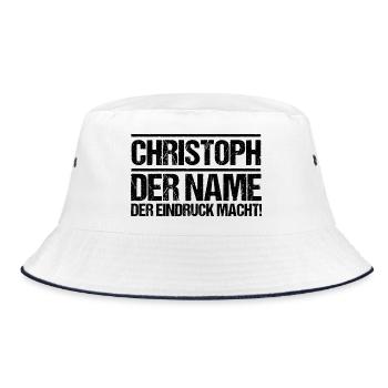 First name Chris Christoph - Bucket Hat - white/navy - Front