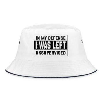 I Was Left Unsupervised - Bucket Hat - white/navy - Front