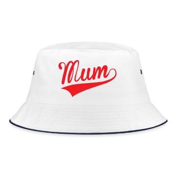 Mom / Mother's Day - Bucket Hat - white/navy - Front