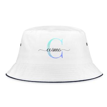 C| Monogramme | Nom | Cosmo| Aquarelle - Bob - blanc/marine - Devant