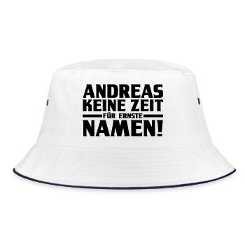 Prénom Andreas - Bob - blanc/marine - Devant