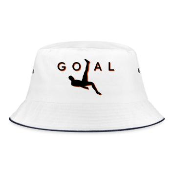 Fußball Fallrückzieher Tor - Bucket Hat - Weiß/Navy - Vorne