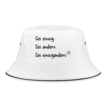Sei einziganders - Bucket Hat - Weiß/Navy - Vorne