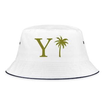 Letter Y Green Palm - Bucket Hat - white/navy - Front