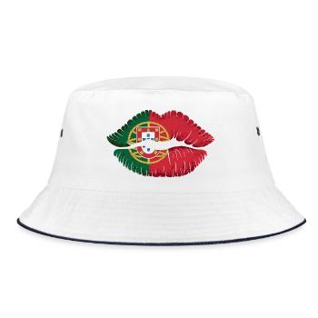 Kuss Portugal - Bucket Hat - Weiß/Navy - Vorne