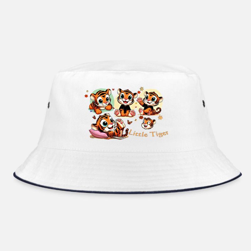 Kleines Tigerchen Spielwelt - Bucket Hat - Weiß/Navy