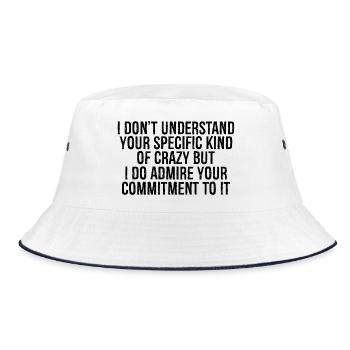 I don't understand your specific kind of crazy - Bucket Hat - white/navy - Front
